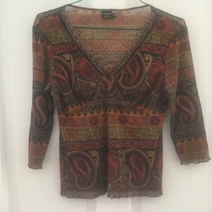 Paisley Brown and Rust Tribal Tee